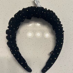 Lele Sadoughi Velvet Kelly Headband- Jet Dot